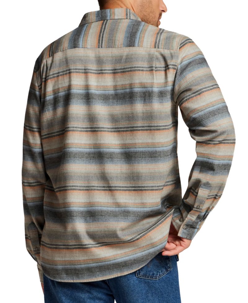 Men's Horizontal Stripe Brushed Flannel Shirt