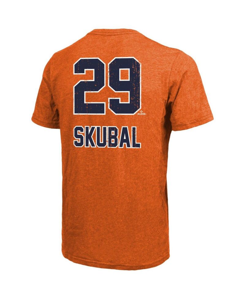 Men's Tarik Skubal Orange Detroit Tigers Triblend Name & Number T-Shirt