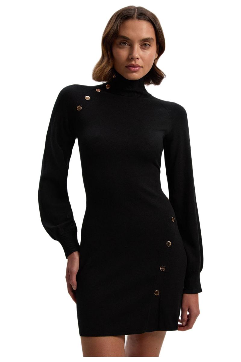 Women's Viscose Blend Popper Knit Mini Dress