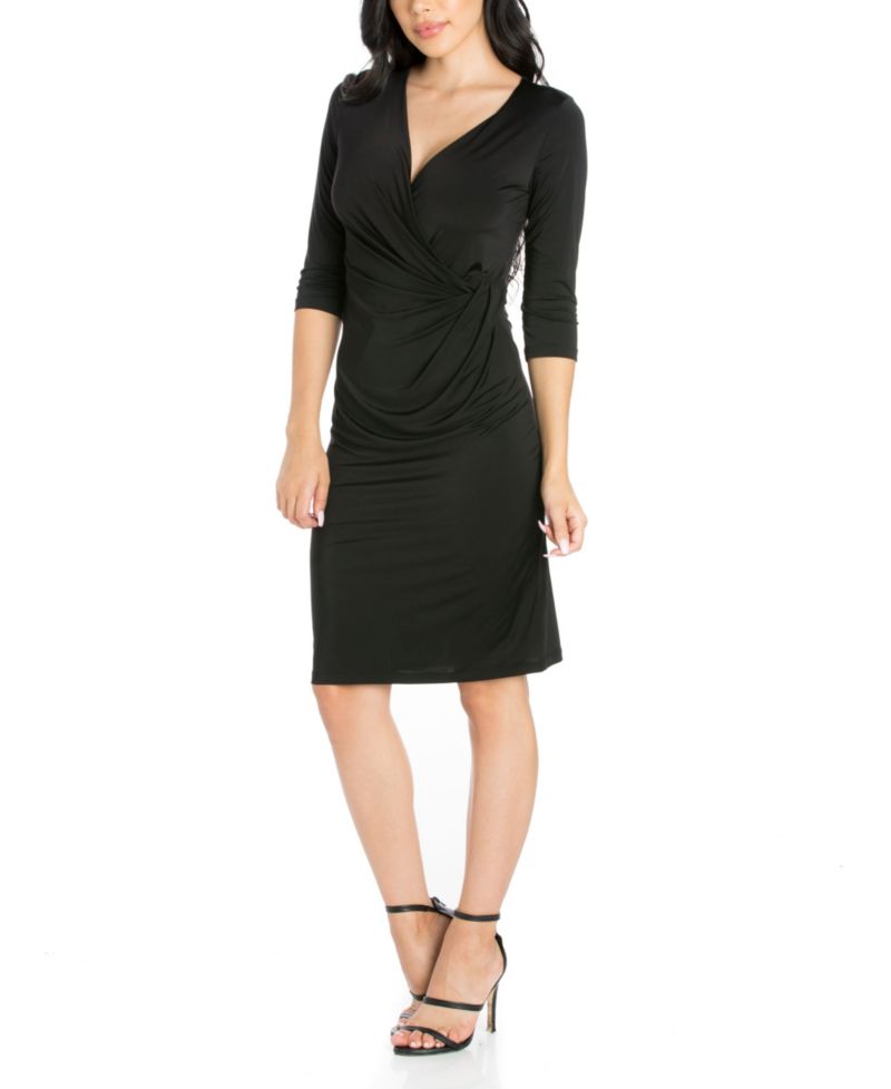 Women's Draped in Style V-Neck Dress