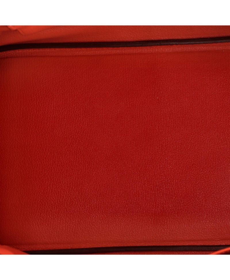 Birkin 35 Handbag Orange Togo with Palladium Hardware