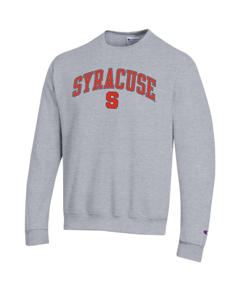 Men's Heather Gray Syracuse Orange Arch Over Logo Pullover Sweatshirt