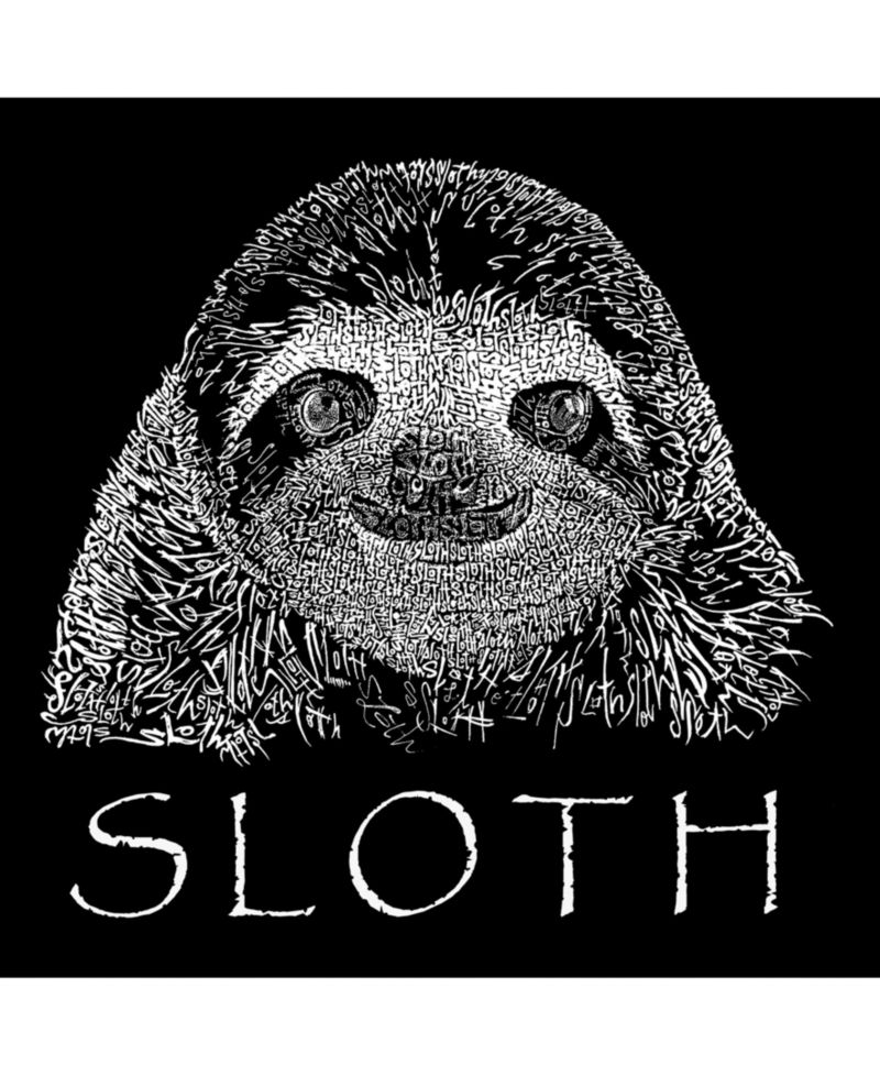 Men's Word Art Long Sleeve T-Shirt- Sloth