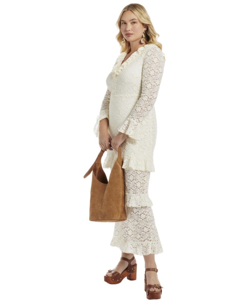 Women's June and Vie Ruffled Lace Maxi Dress