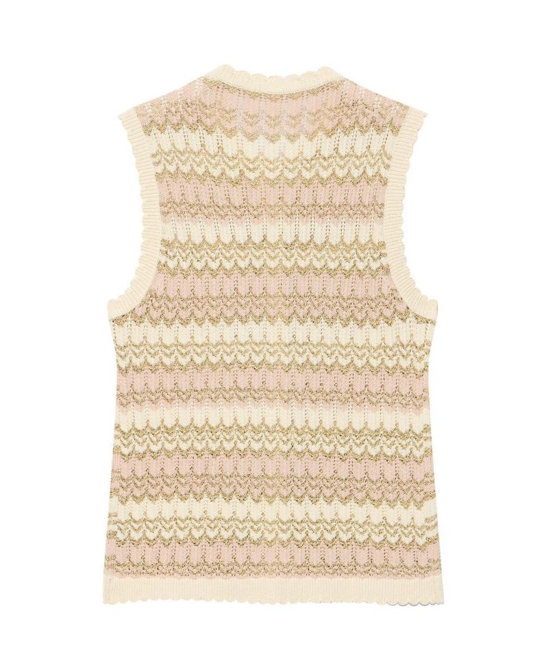 Women's Striped Knit Waistcoat