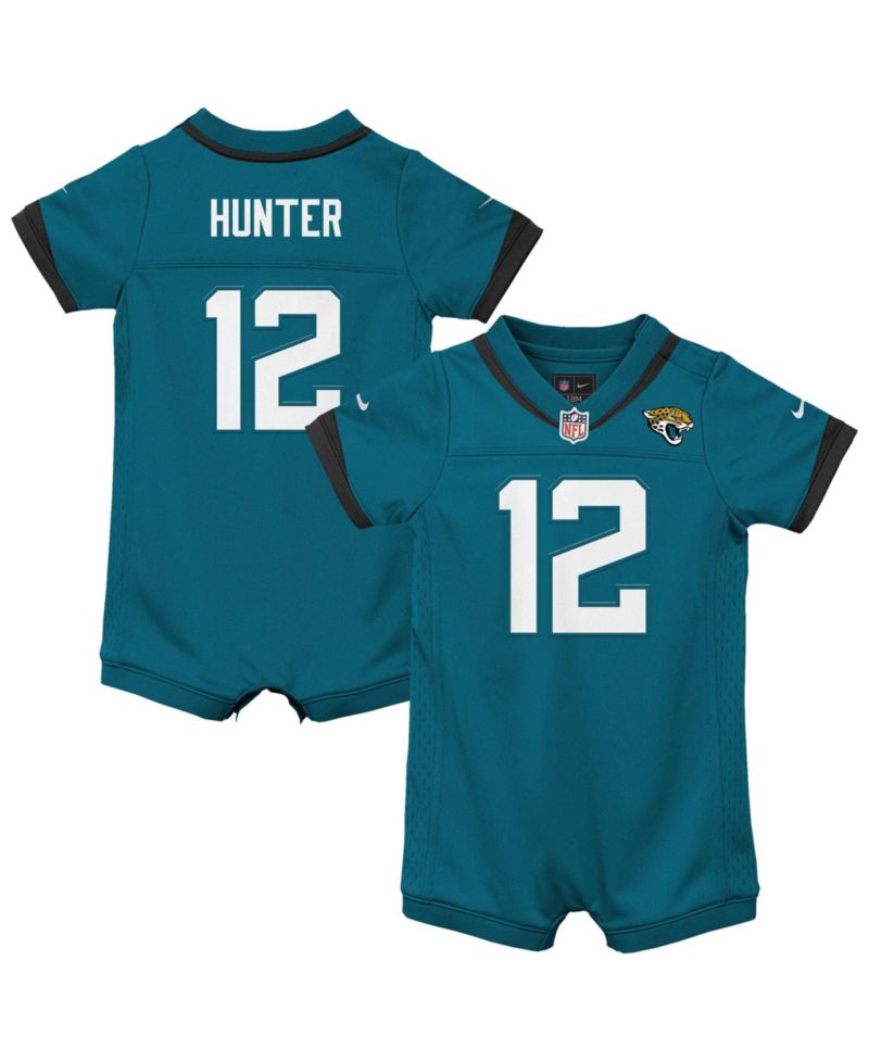 Baby Boys and Girls Travis Hunter Teal Jacksonville Jaguars Romper Game Jersey