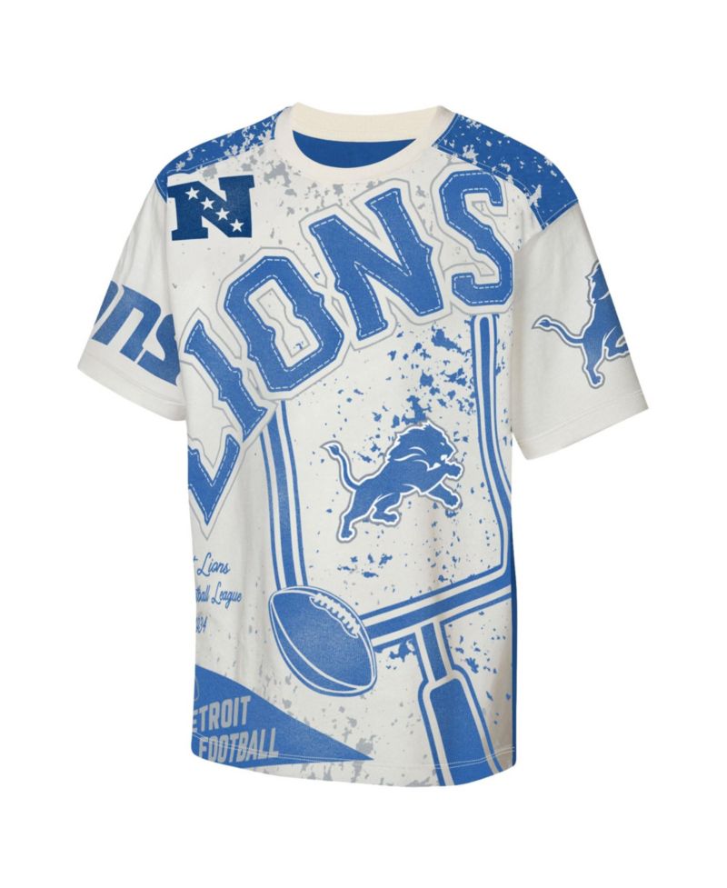 Big Boys and Girls Cream Detroit Lions Top Player T-Shirt