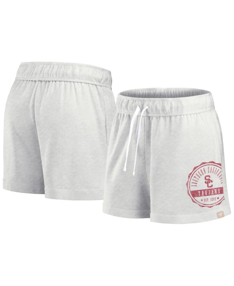 Women's Oatmeal USC Trojans Win Badge Shorts