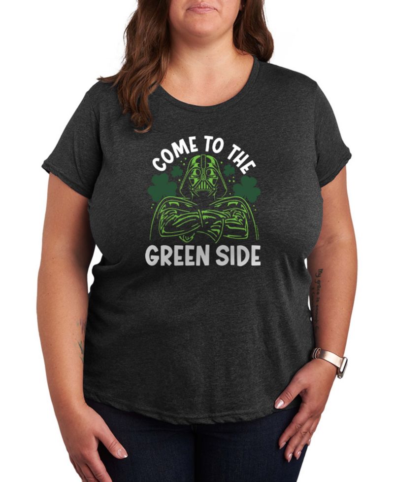 Plus Size Star Wars St. Patrick's Day Darth Vader Short-Sleeve Graphic T-Shirt