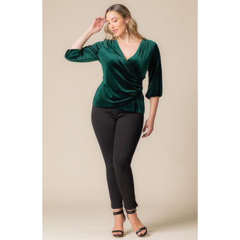 Plus Size Odette Velvet Faux Wrap Top