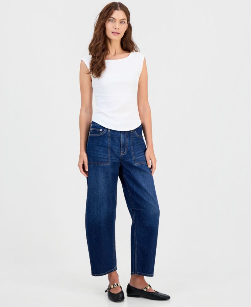 Women's Ribbed Boat-Neck Tank