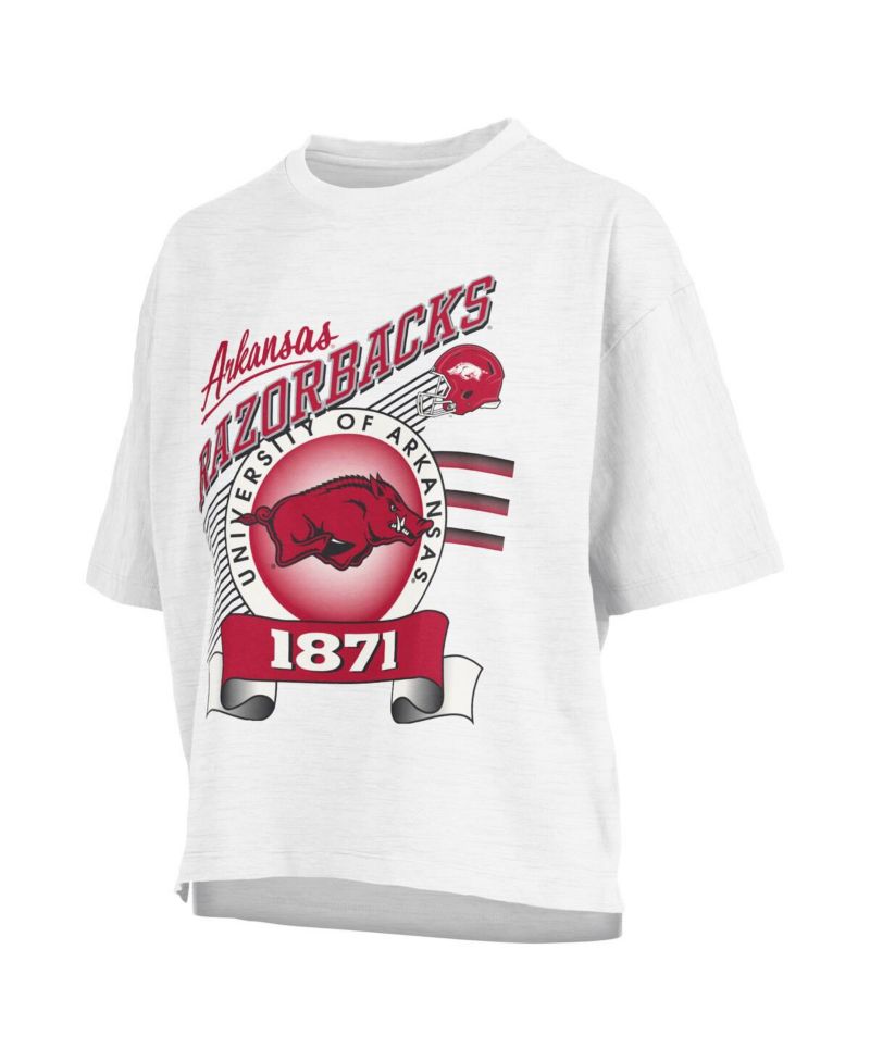Women's White Arkansas Razorbacks Rock Roll Slub T-Shirt