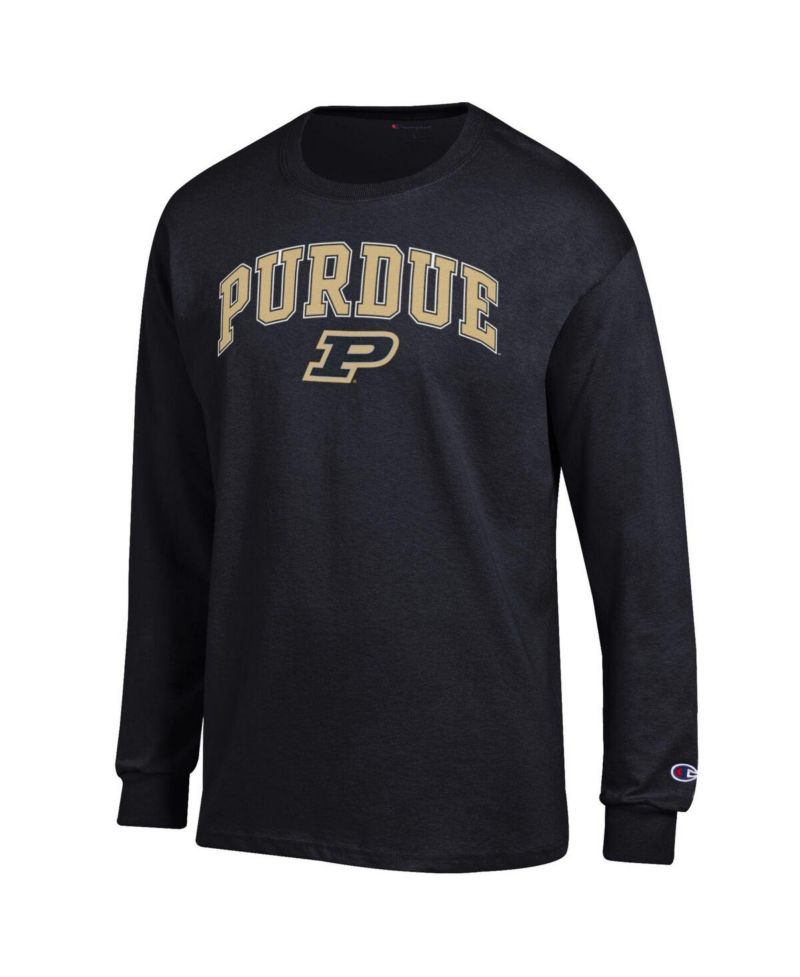 Men's Black Purdue Boilermakers Arch Over Logo Long Sleeve T-Shirt