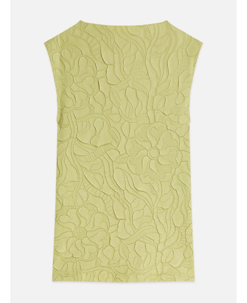 Women's Embossed Pleat Mock Neck Tank