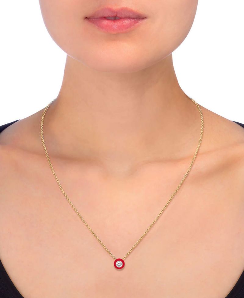 Crystal Enamel Necklace and Earring Set, 3-Piece