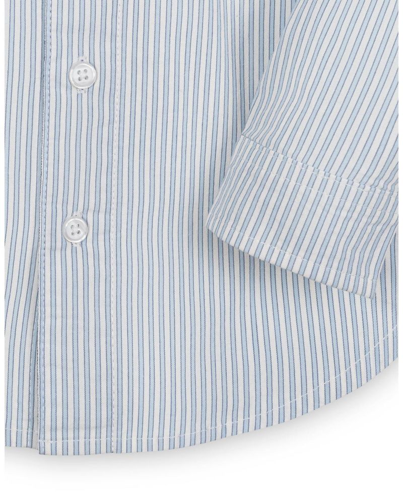 Hope and Henry Boys' Stretch Poplin Long Sleeve Button Down Shirt, Kids