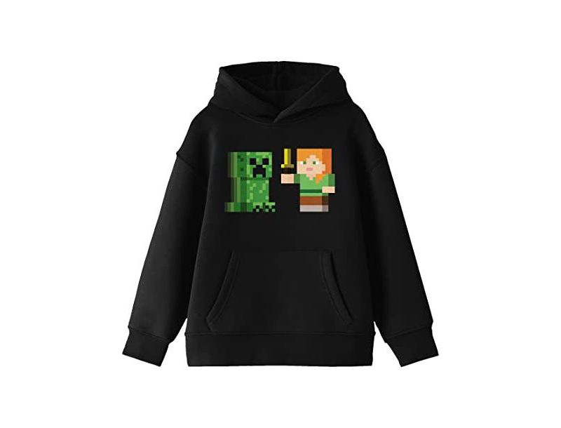 Alex Versus Creeper Youth Black Graphic Hoodie-Medium