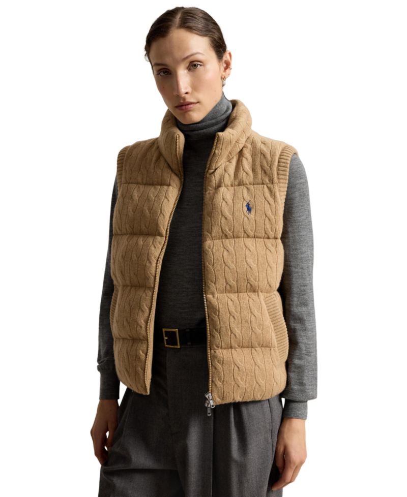 Women's Carly Cable-Knit Wool-Cashmere Sleeveless Vest
