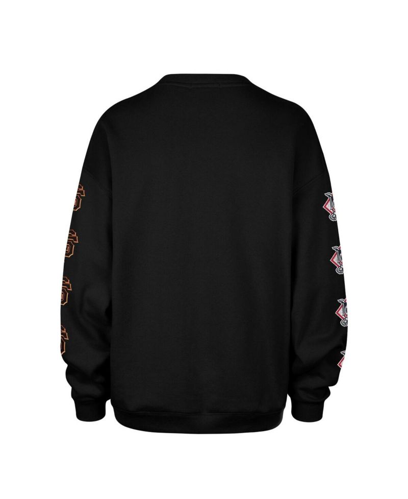 Women's Black San Francisco Giants Trendy Team Go Big Oversized Sweatshirt