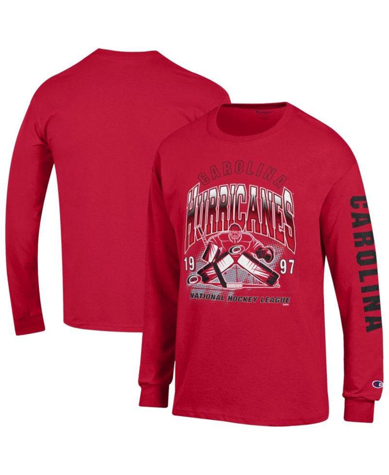 Men's Red Carolina Hurricanes Long Sleeve Jersey T-Shirt