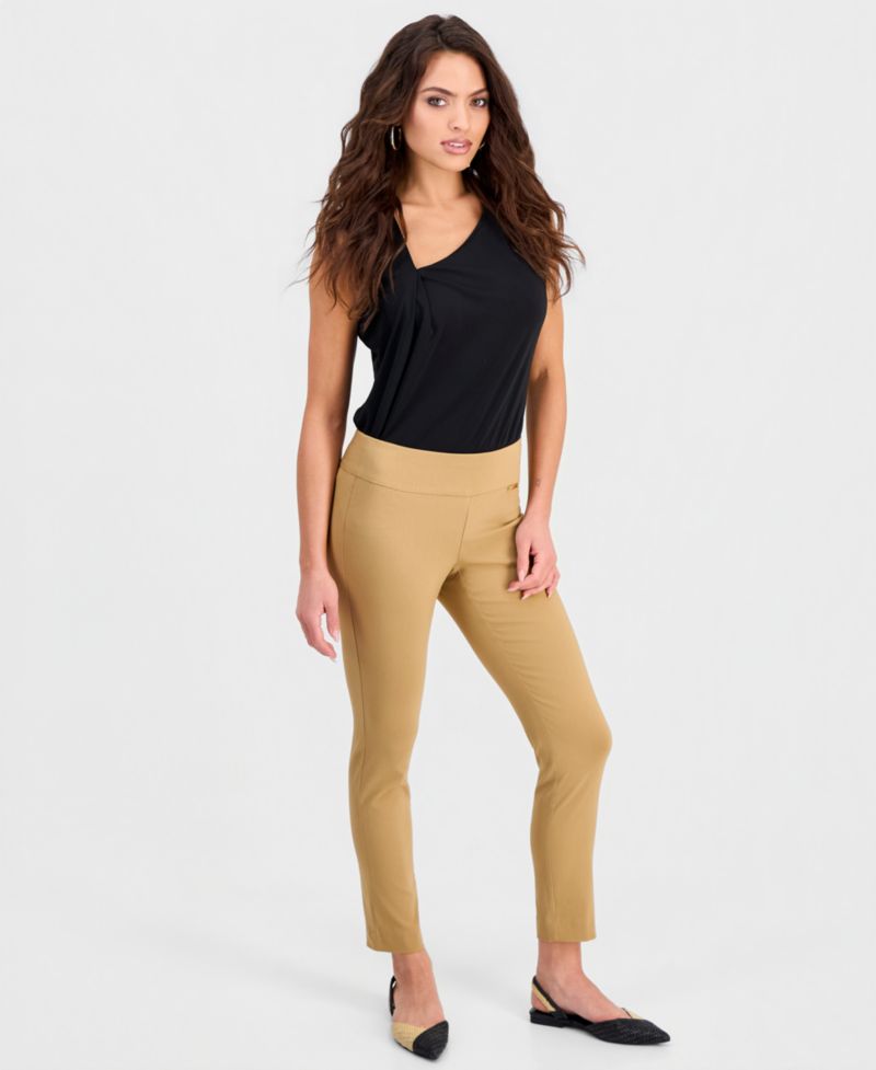 Mid-Rise Petite Tummy-Control Skinny Pants, Petite & Petite Short