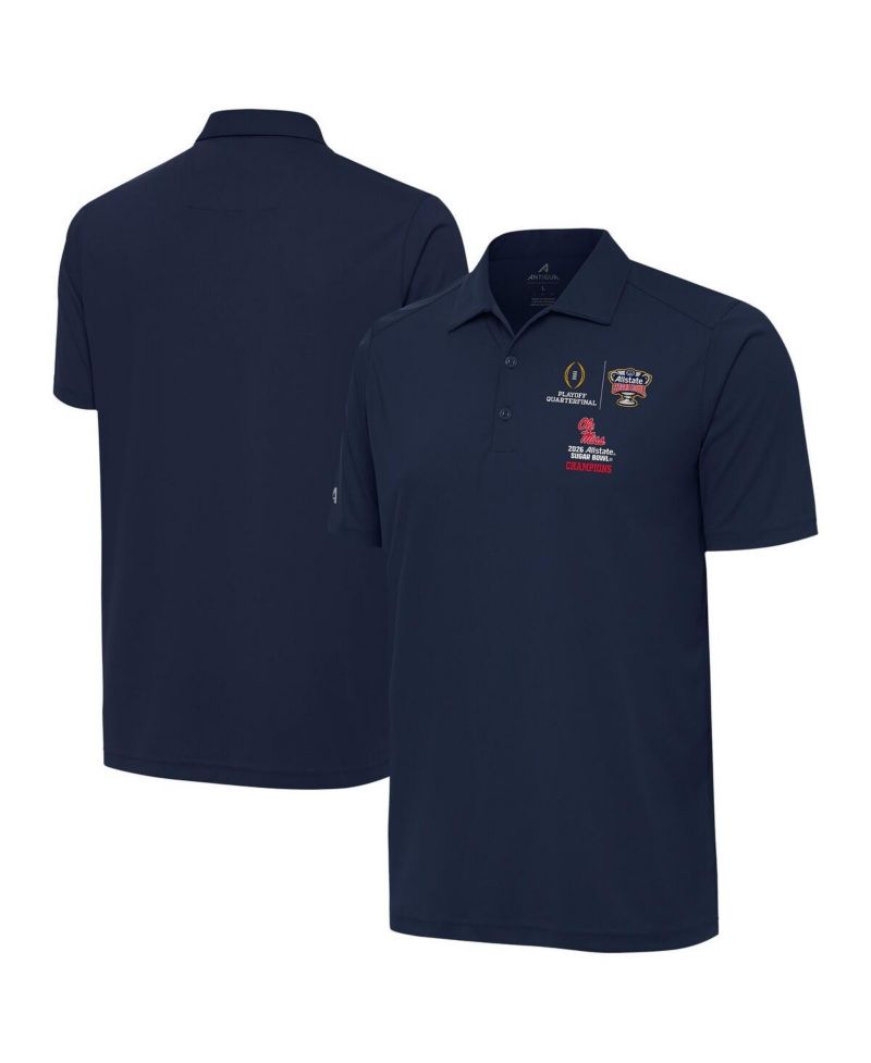 Men's Navy Ole Miss Rebels College Football Playoff 2026 Sugar Bowl Champions Tribute Polo Shirt