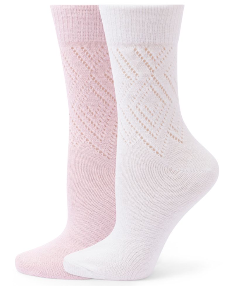 Women's Pointelle Argyle Boot Socks, 2-Pack