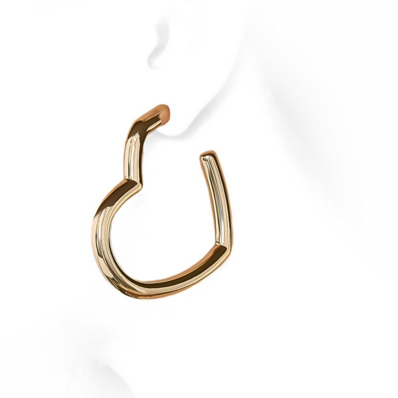 Heart Hoop Earrings for Women - Yellow Gold-Tone Mother's