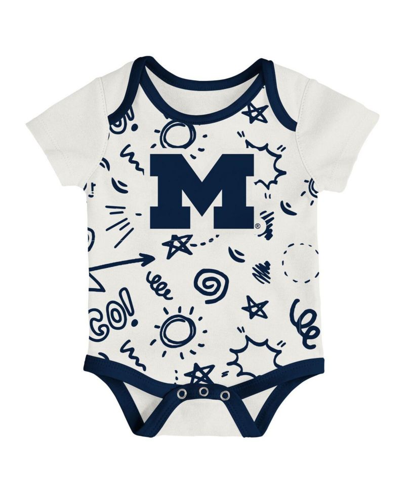Baby Boys and Girls Outerstuff Michigan Wolverines All Day Play 3-Piece Bodysuit Set