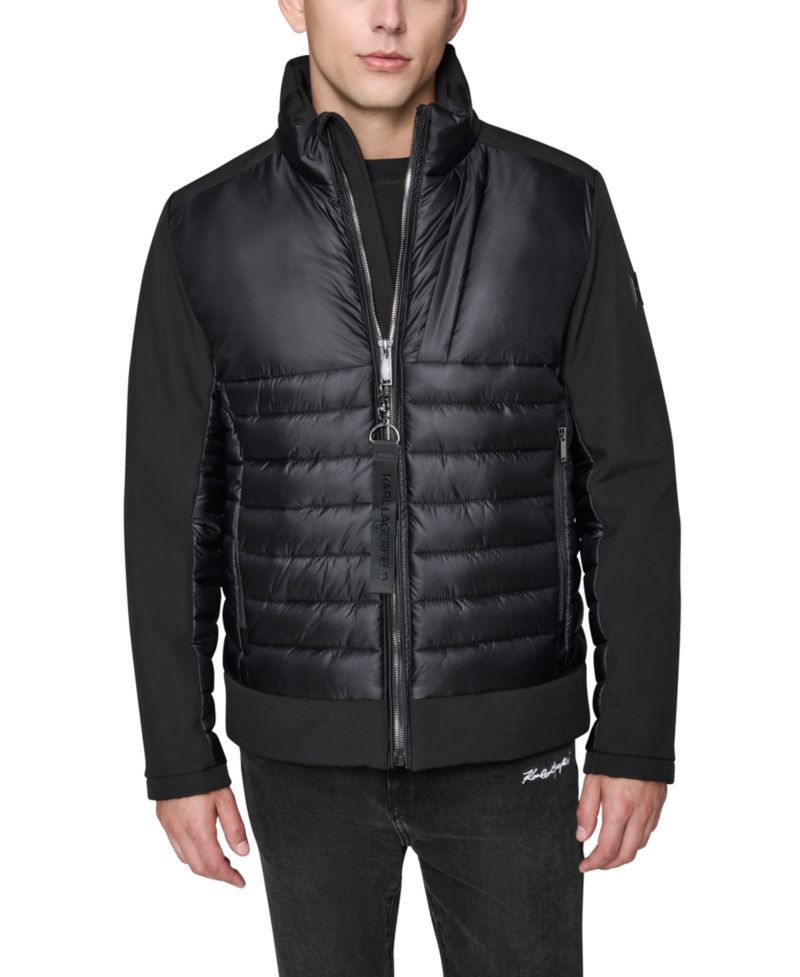 Men's Mixed Media Quilted Jacket
