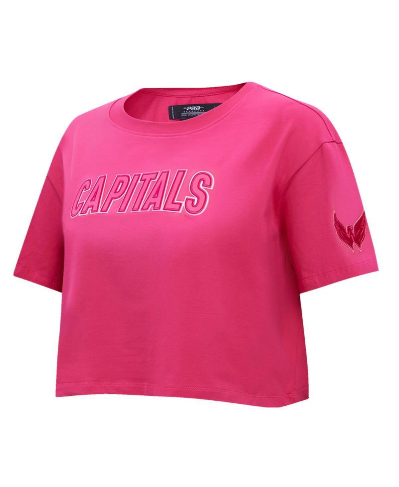 Women's Washington Capitals Triple Pink Cropped Boxy T-shirt