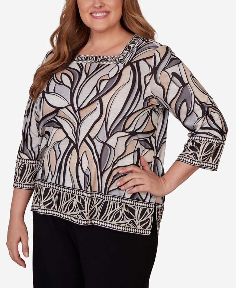 Plus Size Stained Glass Border Trim Top