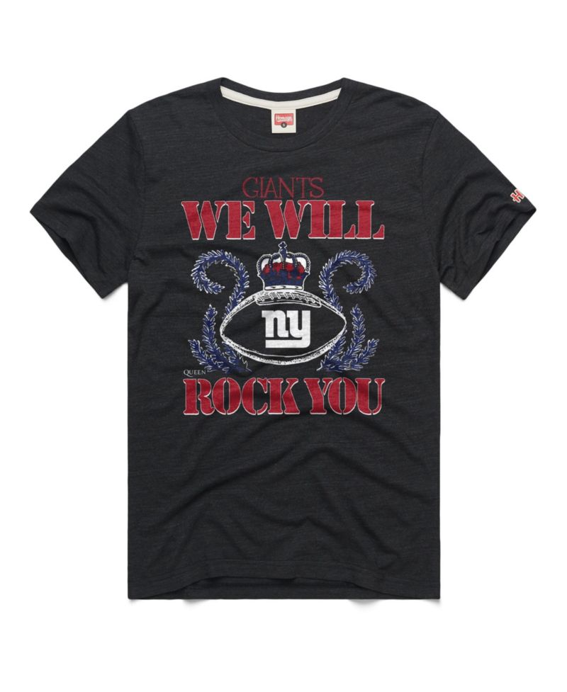 Men's and Women's Charcoal New York Giants 2026 NFL Schedule Queen Tri-Blend T-Shirt