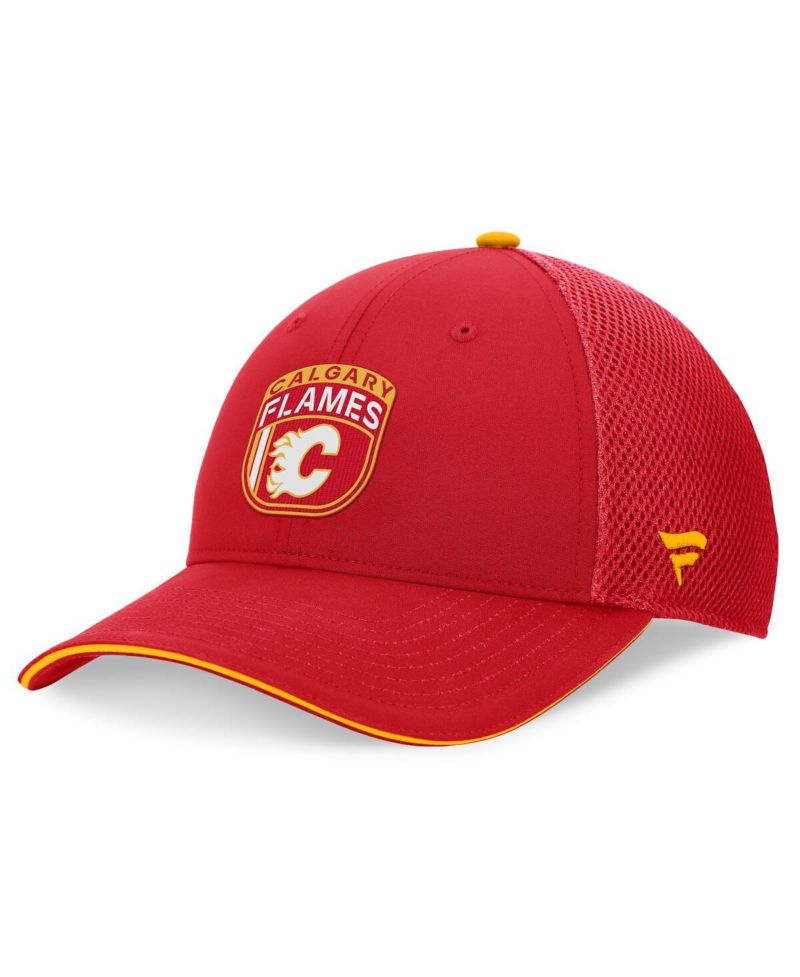 Men's Red Calgary Flames 2024 NHL Draft on Stage Trucker Adjustable Hat
