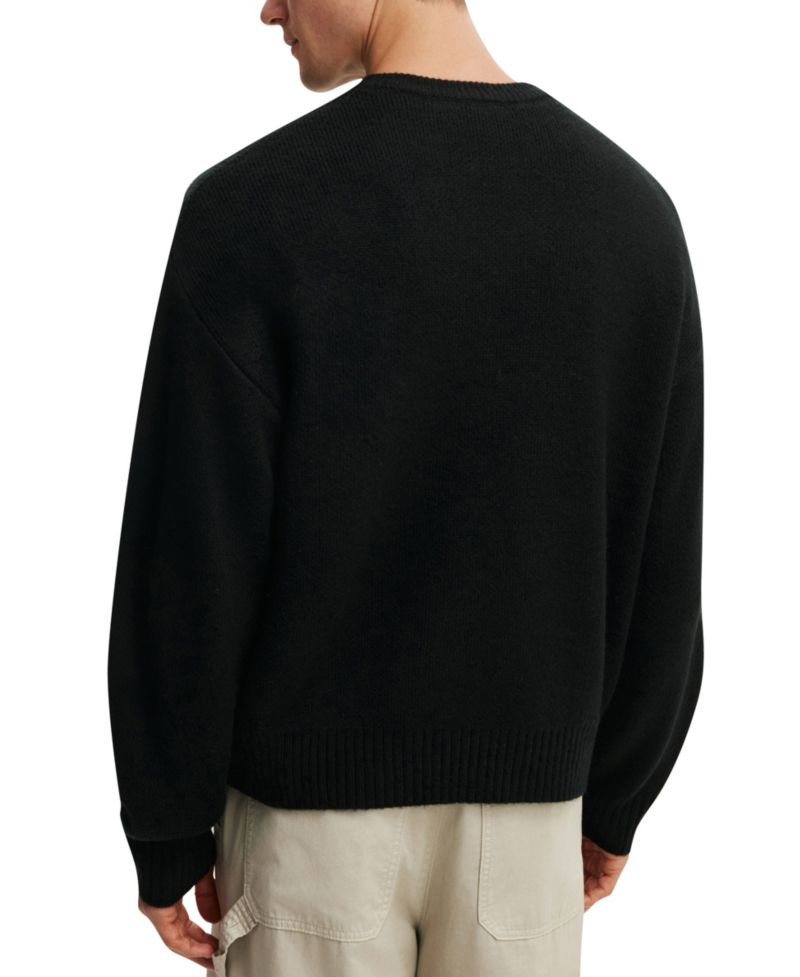 Men's Modern Box-Fit Crew Knit Long-Sleeve Sweater