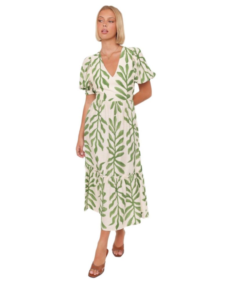 Women's Steele Puff Sleeve Midi Dress