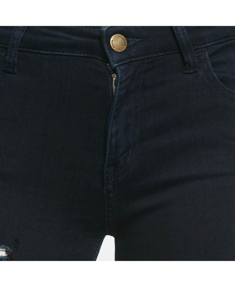 Women's Distressed Mid-Rise Skinny Jeans