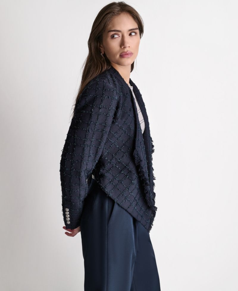Women's Open-Front Stand Collar Jacket