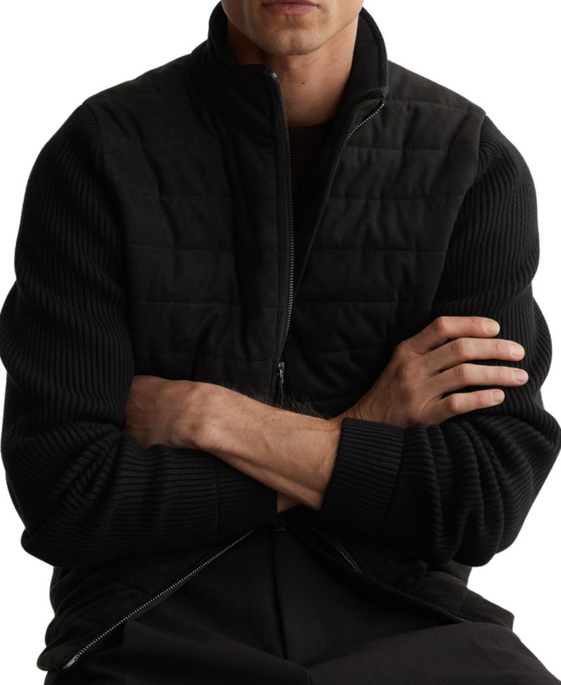 Men's Bram Zip Through Funnel Quilted Hybrid Jacket