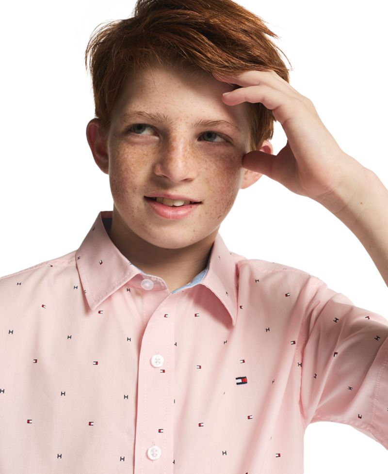 Boys' 8-20 Tommy Flag Short-Sleeve Woven Shirt