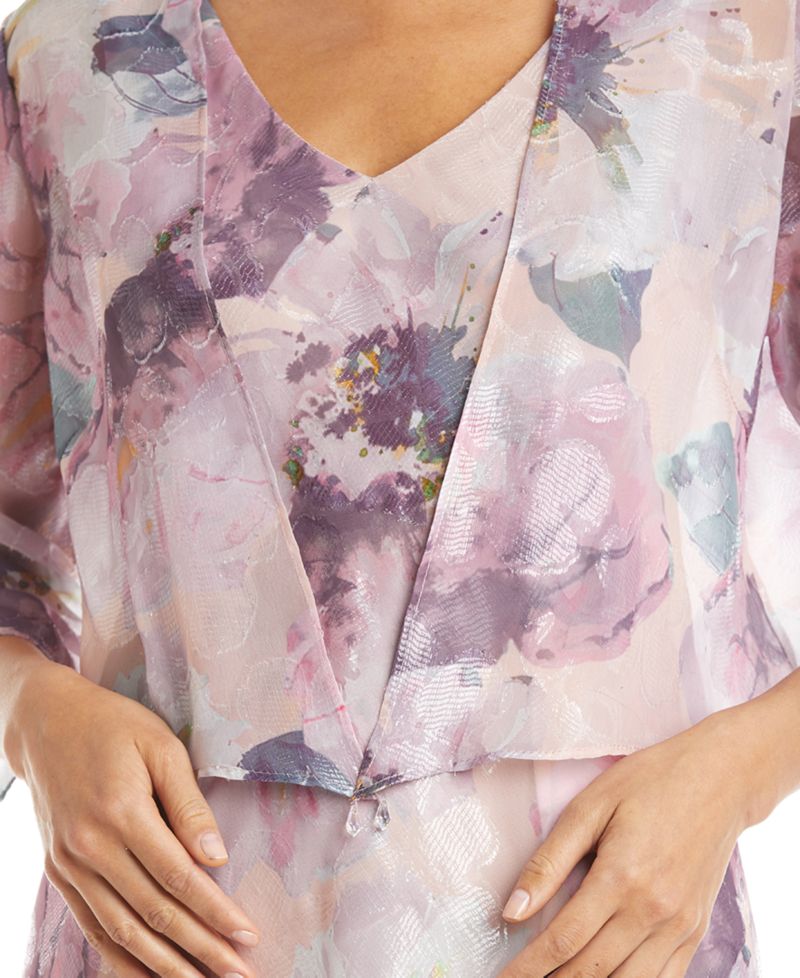 2-Pc. Floral-Print Jacket & Gown Set
