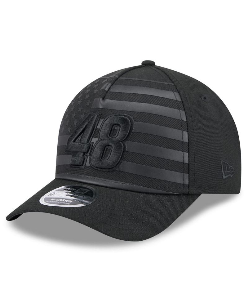 Men's Black Alex Bowman American Flag 9FORTY M-Crown A-Frame Adjustable Hat