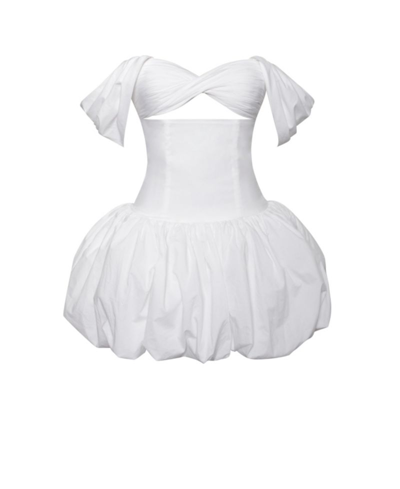 Women's Umika White Bubble Hem Mini Dress