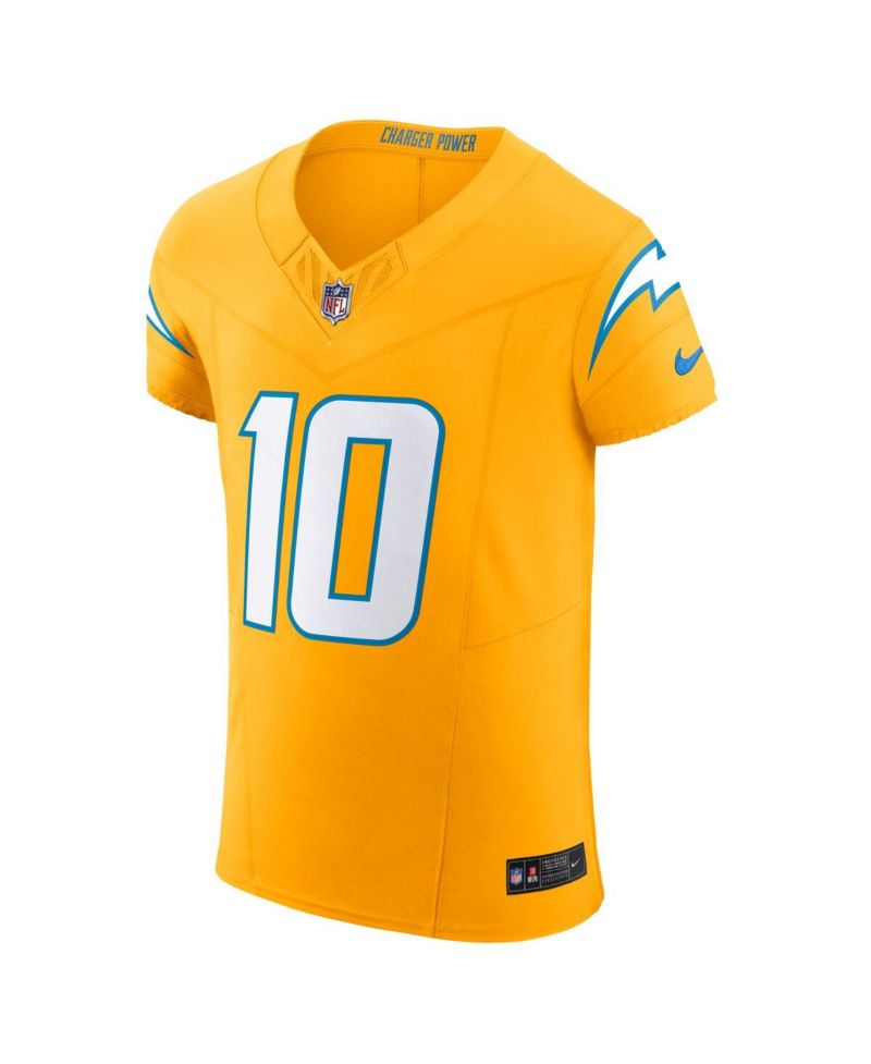 Men's Justin Herbert Gold Los Angeles Chargers Alternate Charger Power Vapor F.U.S.E. Elite Jersey