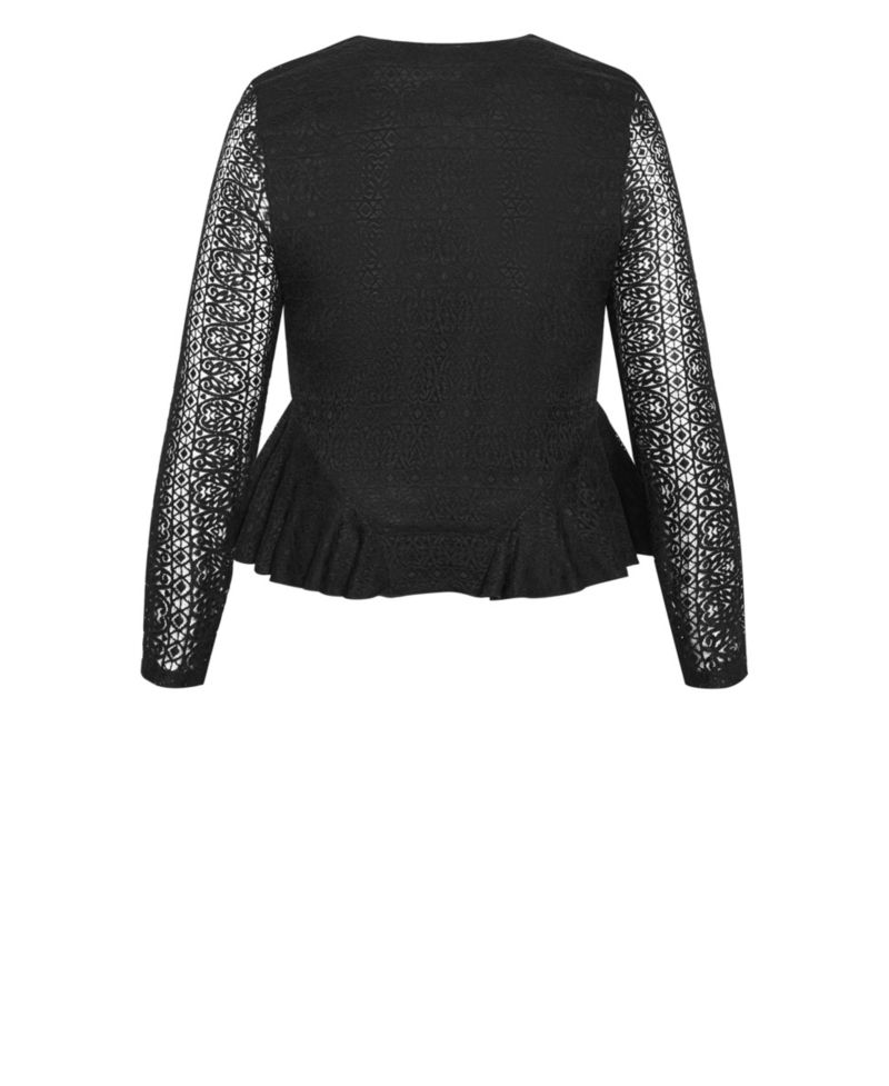 Plus Size Lola V-Neck Long-Sleeve Lace Top