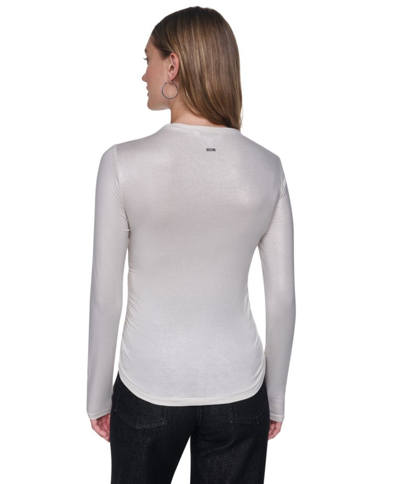 Women's Ruched Detail Long-Sleeve Top
