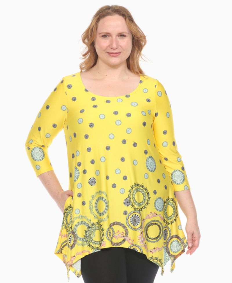 Plus Size Printed Flowy Hem Swing Top