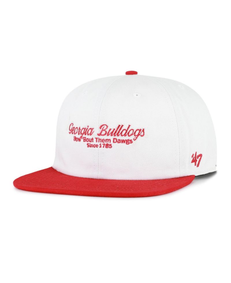 Men's '47 White/Red Georgia Bulldogs Script Stack Relaxed Captain Adjustable Hat