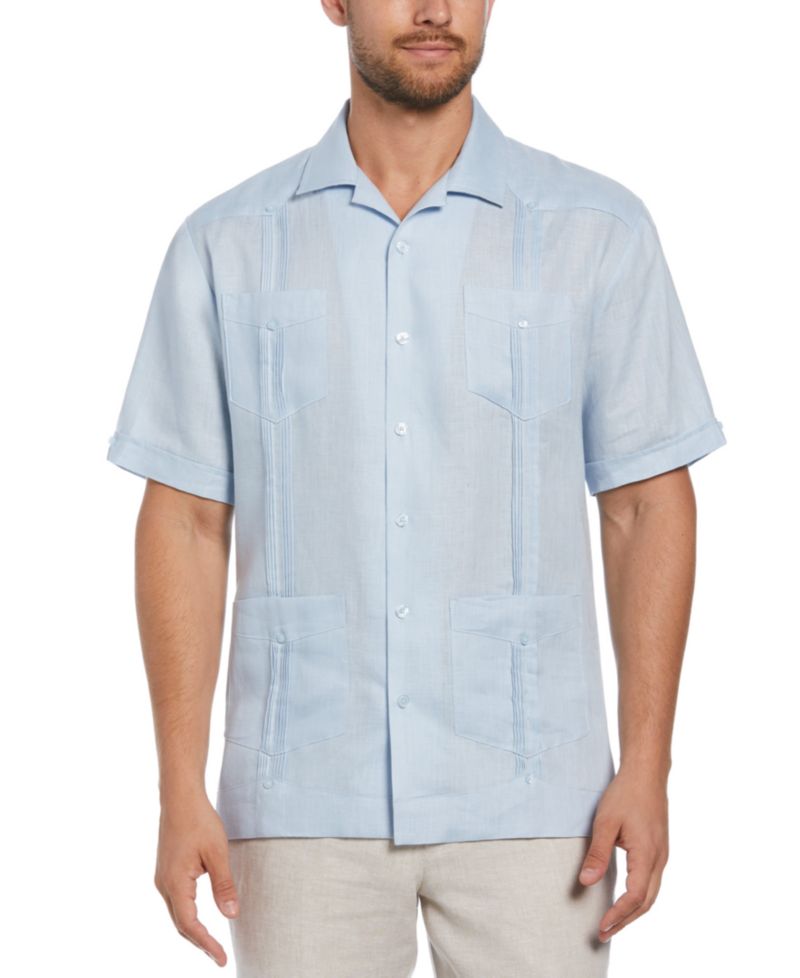 Men's 100% Linen Short Sleeve 4 Pocket Guayabera Shirt