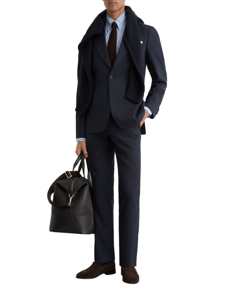 Men's Fiber Tailored-Fit Wool Textured Single-Breasted Blazer